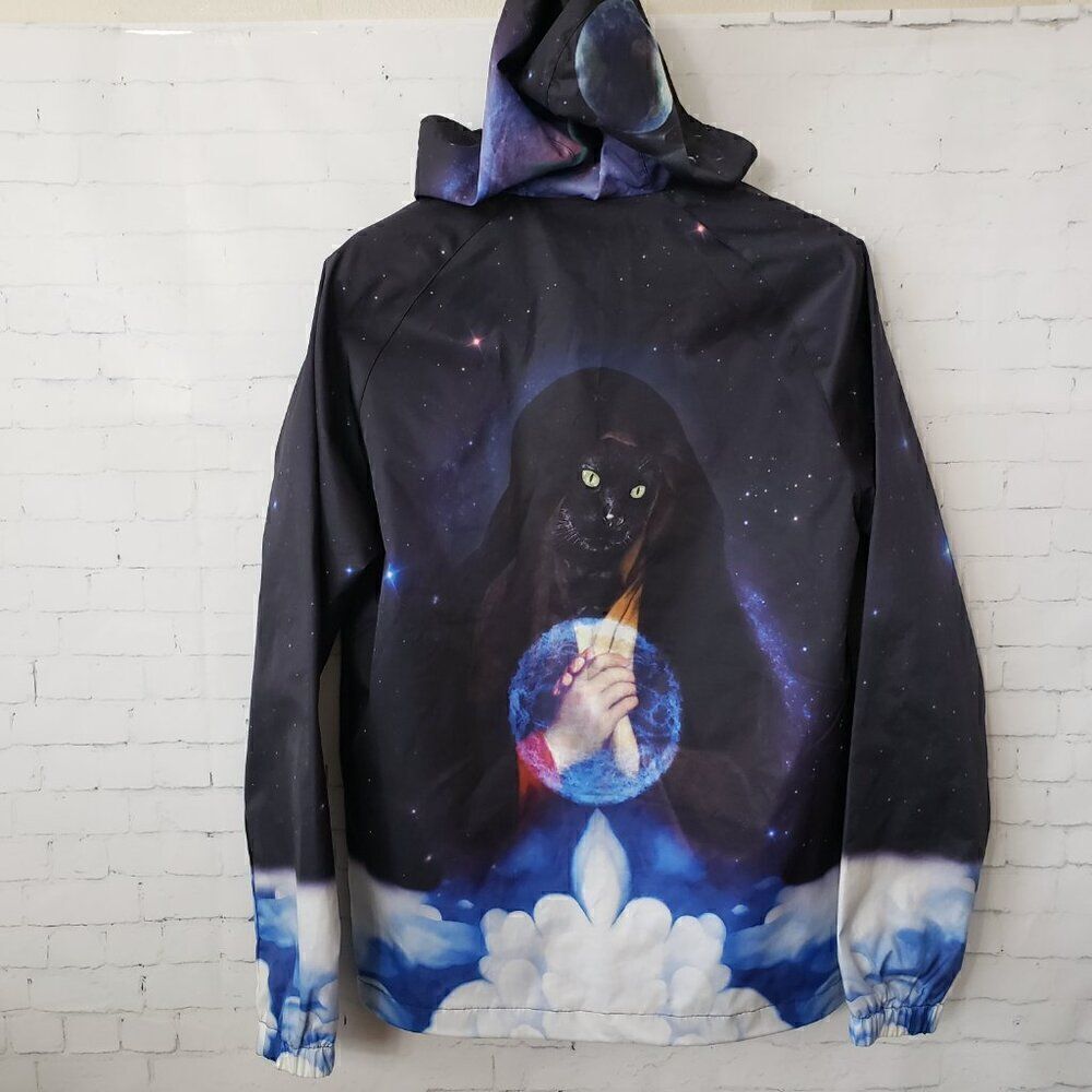 RIPNDIP Nasa Space Commit Half Zip Hooded Pullover Mens Size S Cat Wizard Nerm